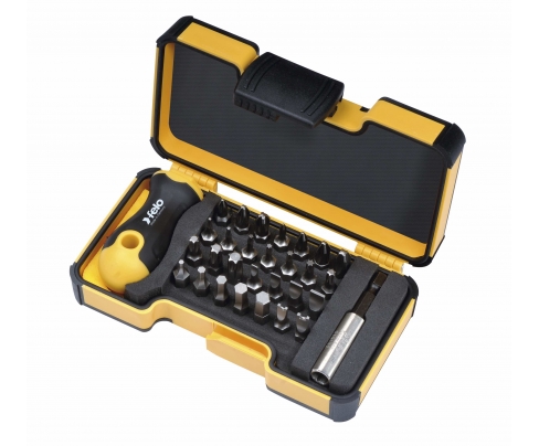 Set alata Felo XS-Strongbox Bits 30 sa ručkom i držačem bitova SL/PH/PZ/HEX/TX/SP 02073006 30 kom