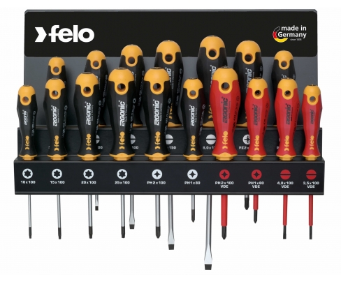 Set šrafcigera Felo Ergonic sa VDE šrafcigerima SL/PH/PZ/TX 40091743 17 kom